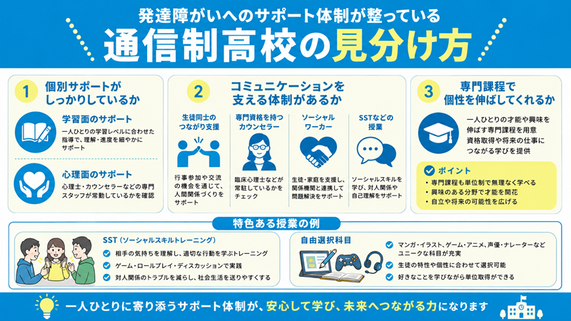 発達障がいへのサポート体制が整っている通信制高校の見分け方